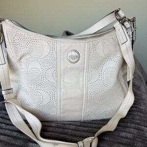 Coach Signature Perforated Leather Hobo Bag B1382-F23241